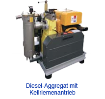Diesel-Aggregat mit Keilriemenantrieb