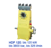HDP 120: bis 120 kWbis 3800 bar, bis 326 l/min