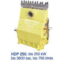 HDP 250: bis 250 kWbis 3800 bar, bis 766 l/min
