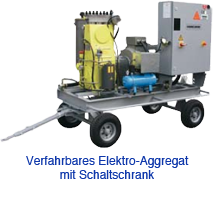 Verfahrbares Elektro-Aggregat mit Schaltschrank
